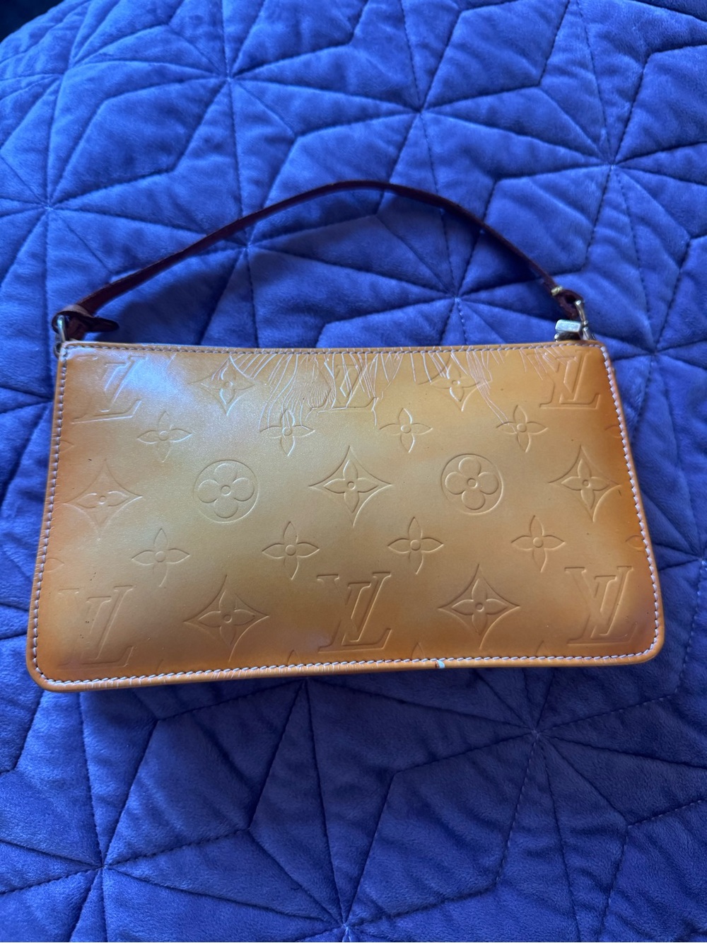 Louis Vuitton Orange Monogram Vernis Wristlet Pochette - Picture 11 of 11